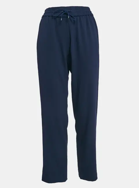 Kenzo Navy Blue Side Stripe Crepe Straight Leg Track Pants S