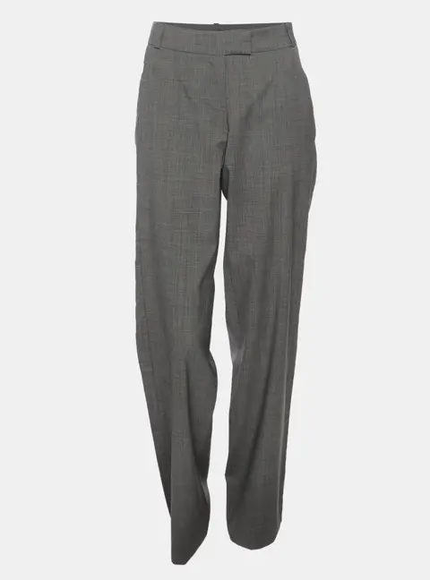 Kenzo Grey Wool Blend Wide Leg Trousers S