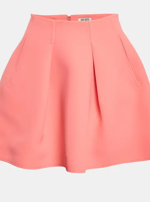 Kenzo Pink Crepe Pleated Mini Skirt M