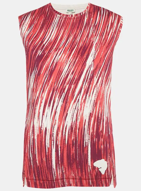 Kenzo Pink/Multicolor Printed Jersey Sleeveless Tunic S