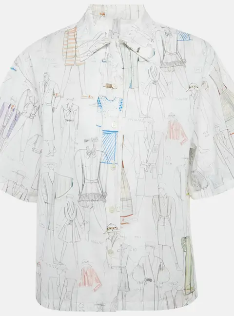 Kenzo White Printed Cotton Boxy Shirt M