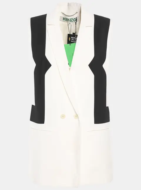 Kenzo Cream/Black Viscose Vest S