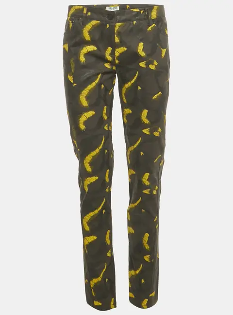 Kenzo Black Printed Cotton Pants M