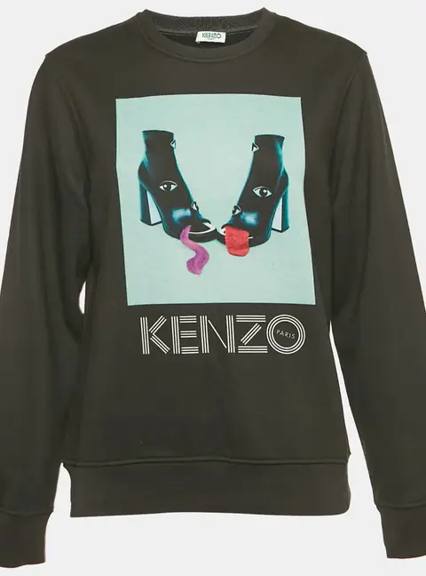 Kenzo X Toilet Paper Black Printed Cotton Blend Sweatshirt S