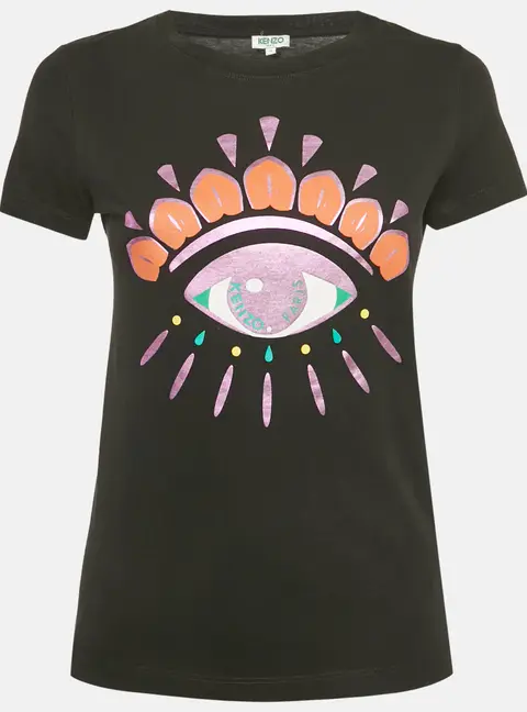 Kenzo Black Eye Print Cotton Crewneck T-shirt S