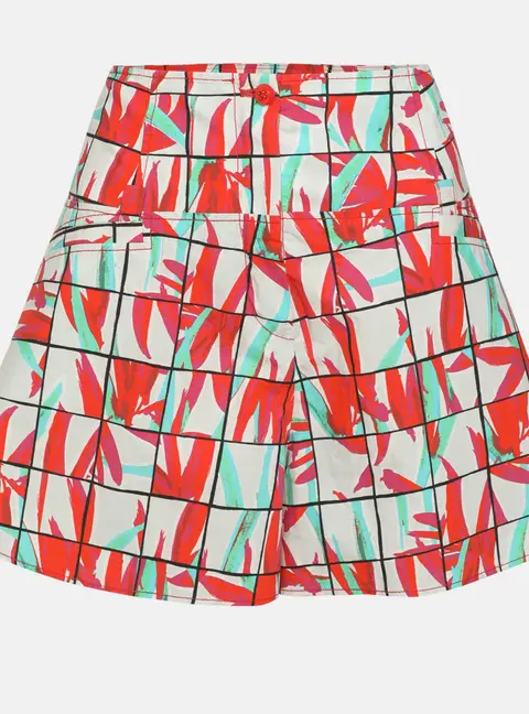 Kenzo Multicolor Abstract Print Cotton Regular Shorts M
