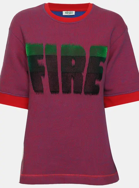 Kenzo Multicolor Fire Print Jersey T-Shirt
