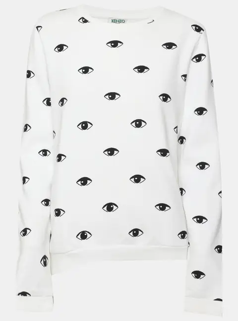 Kenzo White Eye Print Jersey Sweater M