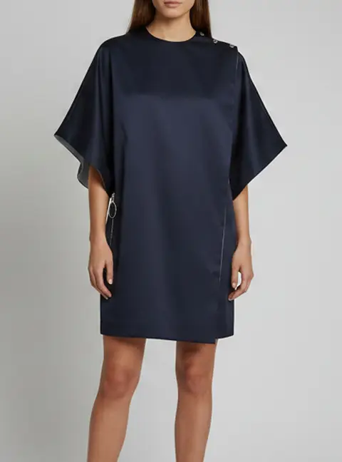 Kenzo Navy Blue Synthetic Blend Asymmetric Cape Jacket S