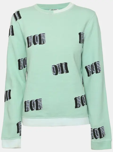 Kenzo Green Printed Jersey Sweater M