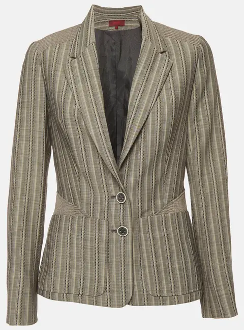 Kenzo Grey Stripe Panelled Wool Single Breasted Blazer M