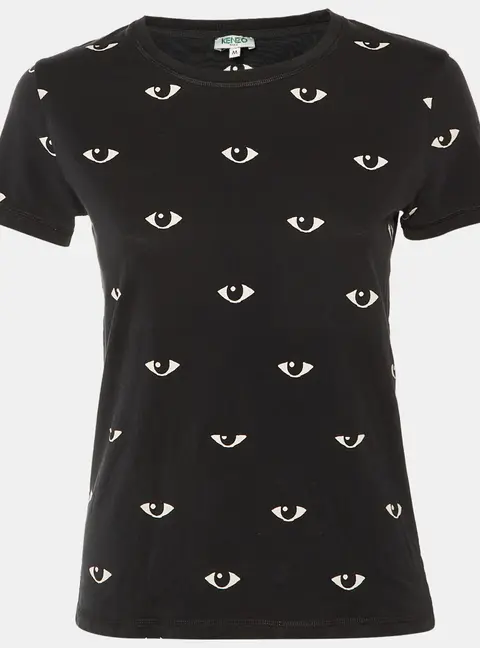 Kenzo Black All Over Eye Print Cotton Slim Fit T-Shirt M