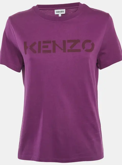 Kenzo Purple Logo Print Jersey T-Shirt L