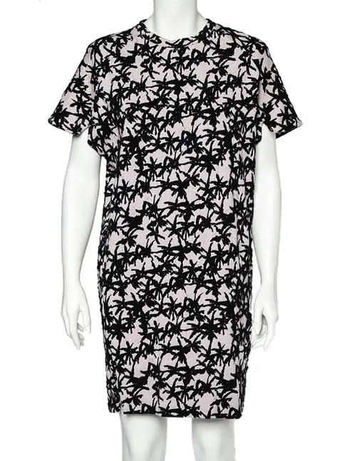 Kenzo Lavender Flocked Abstract Patterned Dress M