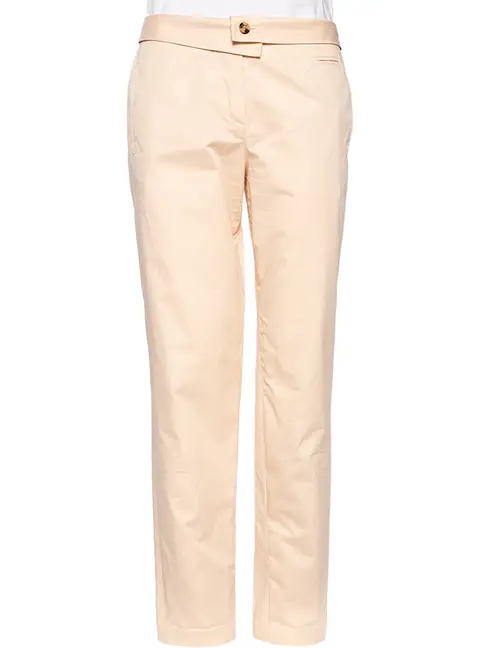 Kenzo Peach Cotton Back Buckle Detailed Formal Trousers M