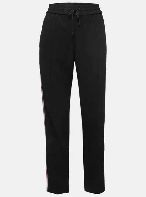 Kenzo Black Crepe Side Stripe Track Pants S