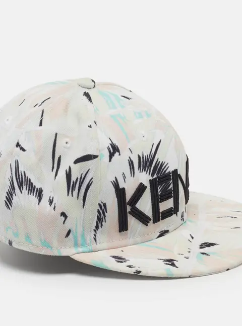 Kenzo x New Era Multicolour Logo Detail Printed Canvas Baseball Cap Size S