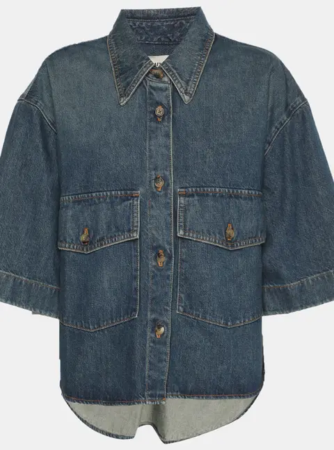 Khaite Blue Denim Cropped Jacket M