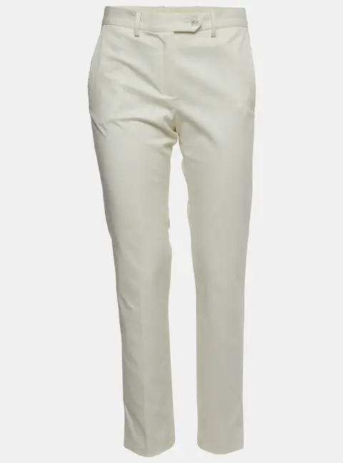 Kiton White Cotton Straight Leg Trousers M