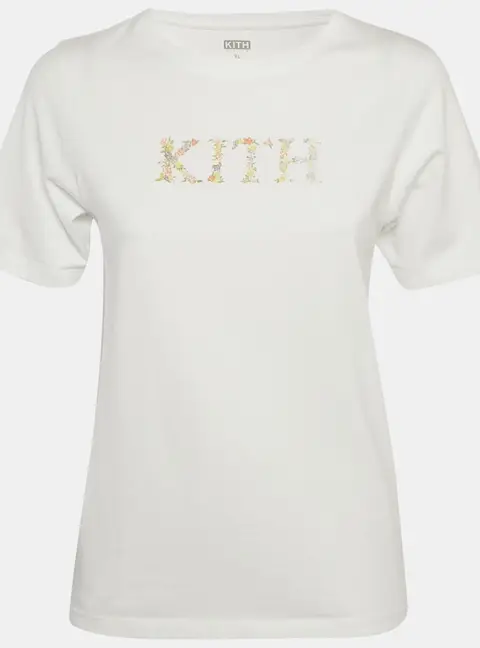 Kith Kids White Floral Logo Print Jersey T-Shirt XL / 14-16Yrs