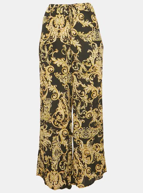 L'agence Black Baroque Print Geraldine Cover-Up Pants XS