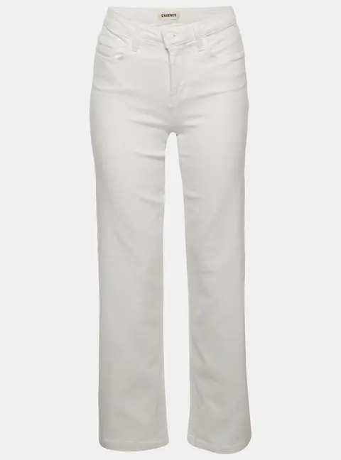 L'Agence White Denim Scottie Wide-Leg Jeans S/ Waist 25"