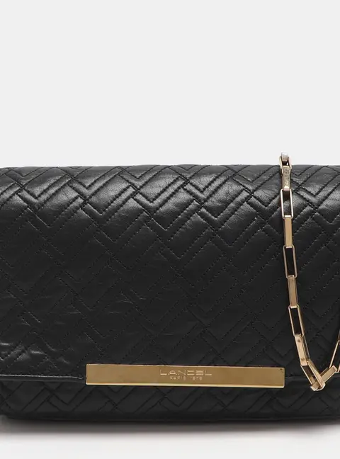 Lancel Black Quilted Leather Chain Shoulder Bag
