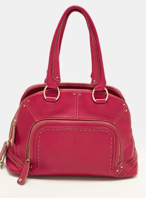 Lancel Mademoiselle Adjani Leather Dome Satchel