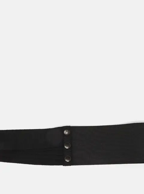Lanvin Black Elastic and Fabric Snap Waist Belt