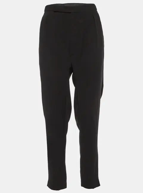 Lanvin Black Crepe Tapered Trousers M
