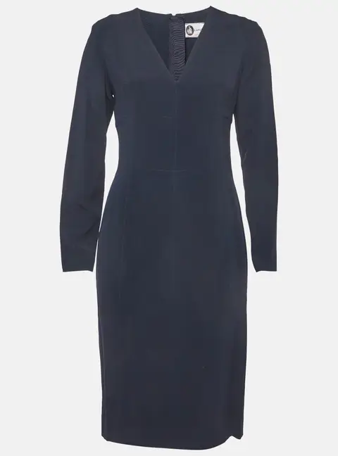 Lanvin Navy Blue Crepe Shift Mini Dress M