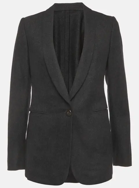 Lanvin Black Wool Shawl Collar Blazer S