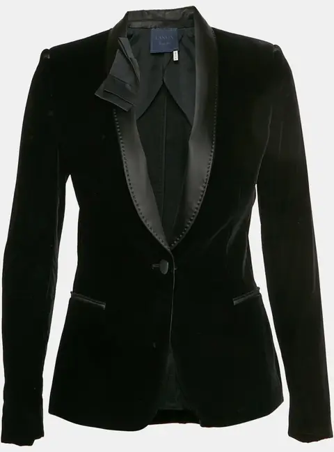 Lanvin Black Velvet Single Breasted Shawl Collar Tuxedo jacket S