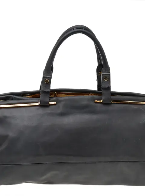 Lanvin Dark Grey/Black Leather Satchel