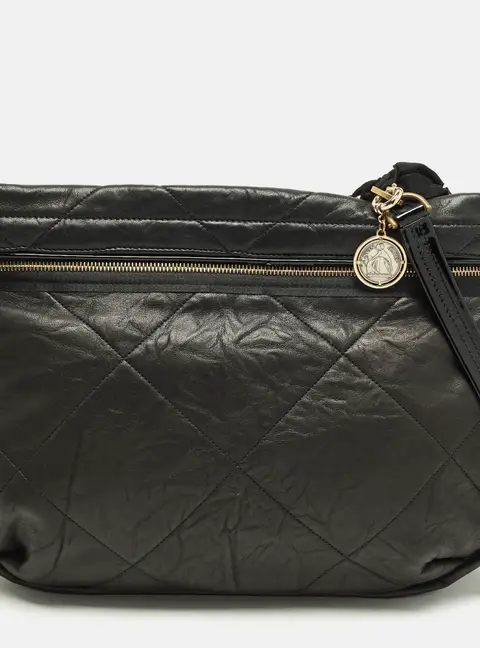 Lanvin Amalia Black Quilted Leather Shoulder Bag