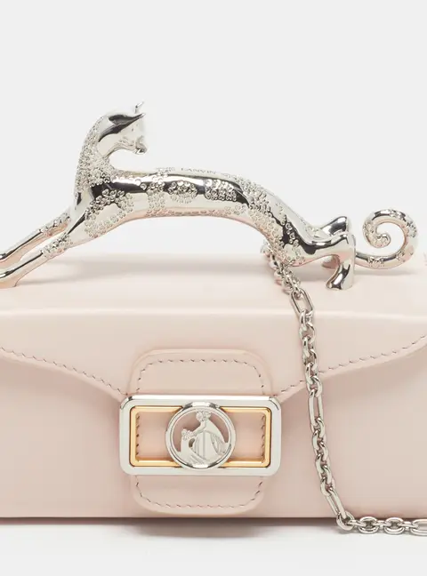 Lanvin Pencil Cat Nano Pink Leather Top Handle Bag