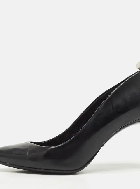 Lanvin Black Leather Pointed Toe Pumps Size 36