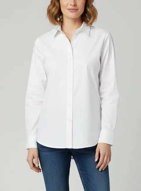Lauren Ralph Lauren White Cotton Poplin Shirt L