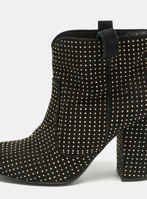 Laurence Dacade Black Suede Pete Studded Ankle Boots Size 39