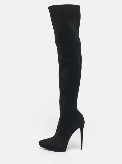 Le Silla Black Suede Over The Knee Boots Size 38