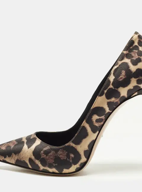 Le Silla Eva Size 38.5 Brown leopard print Satin Pumps