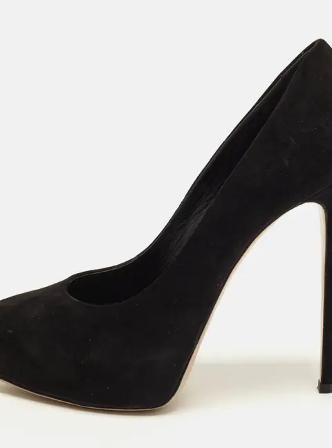 Le Silla Size 38 Black Suede Platform Pumps
