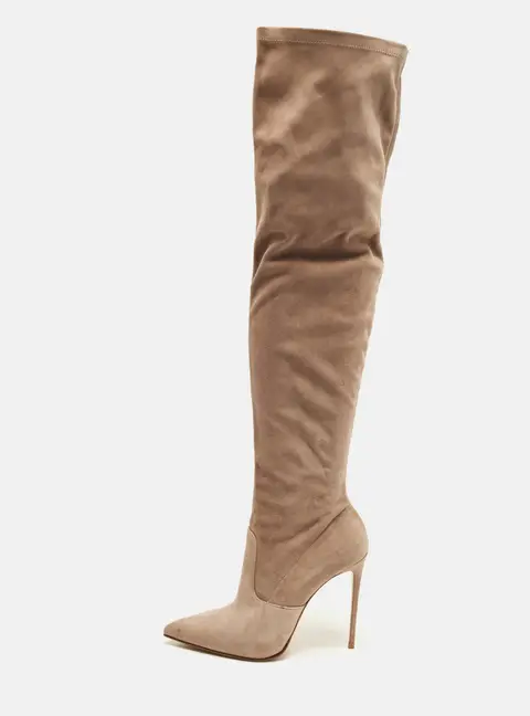 Le Silla Size 38.5 Grey Suede Over The Knee Boots