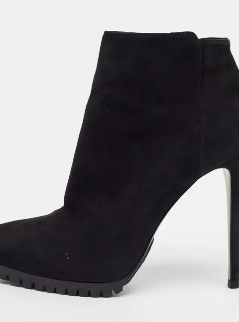 Le Silla Size 38 Black Suede Ankle Length Boots