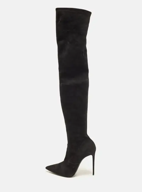Le Silla Eva Size 39 Black Suede Over The Knee Boots