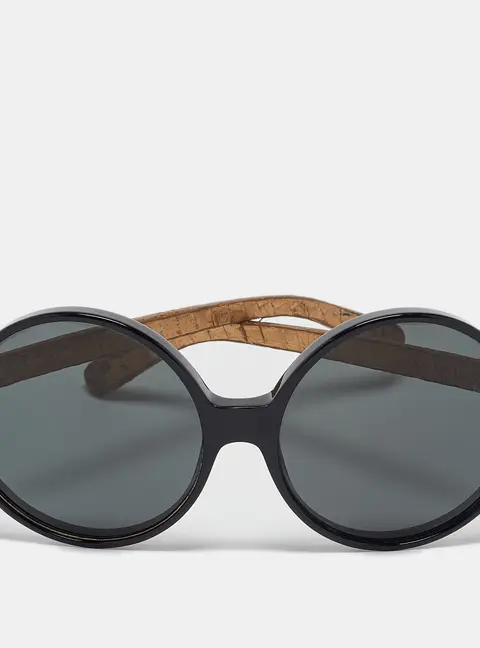 Linda Farrow Black/Gold LFL/67/18 Round Sunglasses