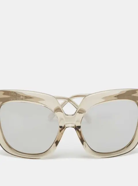Linda Farrow Grey/Silver Mirror LFL/556 Oversized Sunglasses