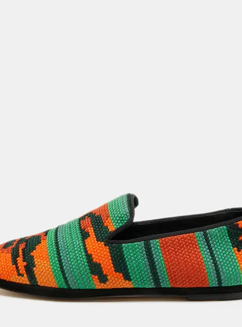 Loewe Anagram Size 37 Multicolor Canvas Smoking Slippers