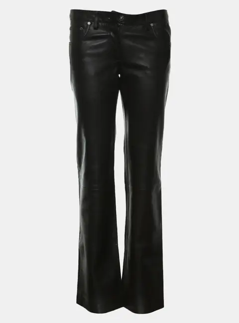 Loewe Brown Leather Long Pants S