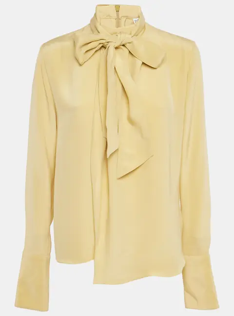 Loewe Yellow Front detailed Blouse Silk Blouse S